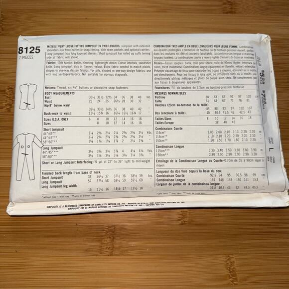Vintage 1987 Simplicity Womens pattern 8125 Size 12-16 - Picture 3 of 5